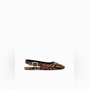 Zara Leopard Print Slingback Flats